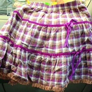 Plaid Skirt with Purple Accents